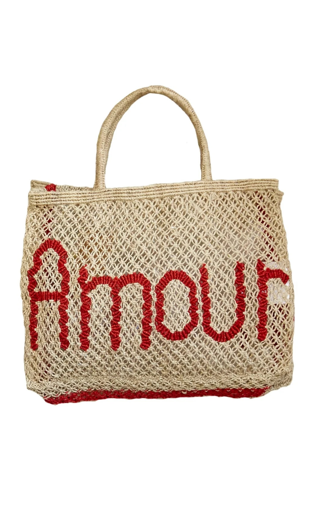 The Jackson Jute Tote Bag Small - Amour