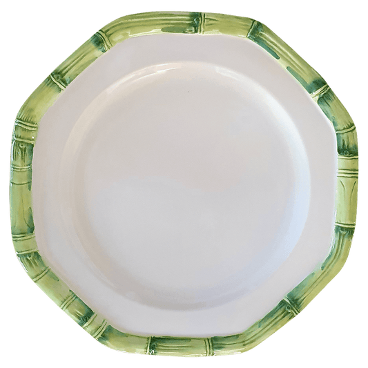 Les Ottomans Bamboo Porcelain Dinner Plate - Green