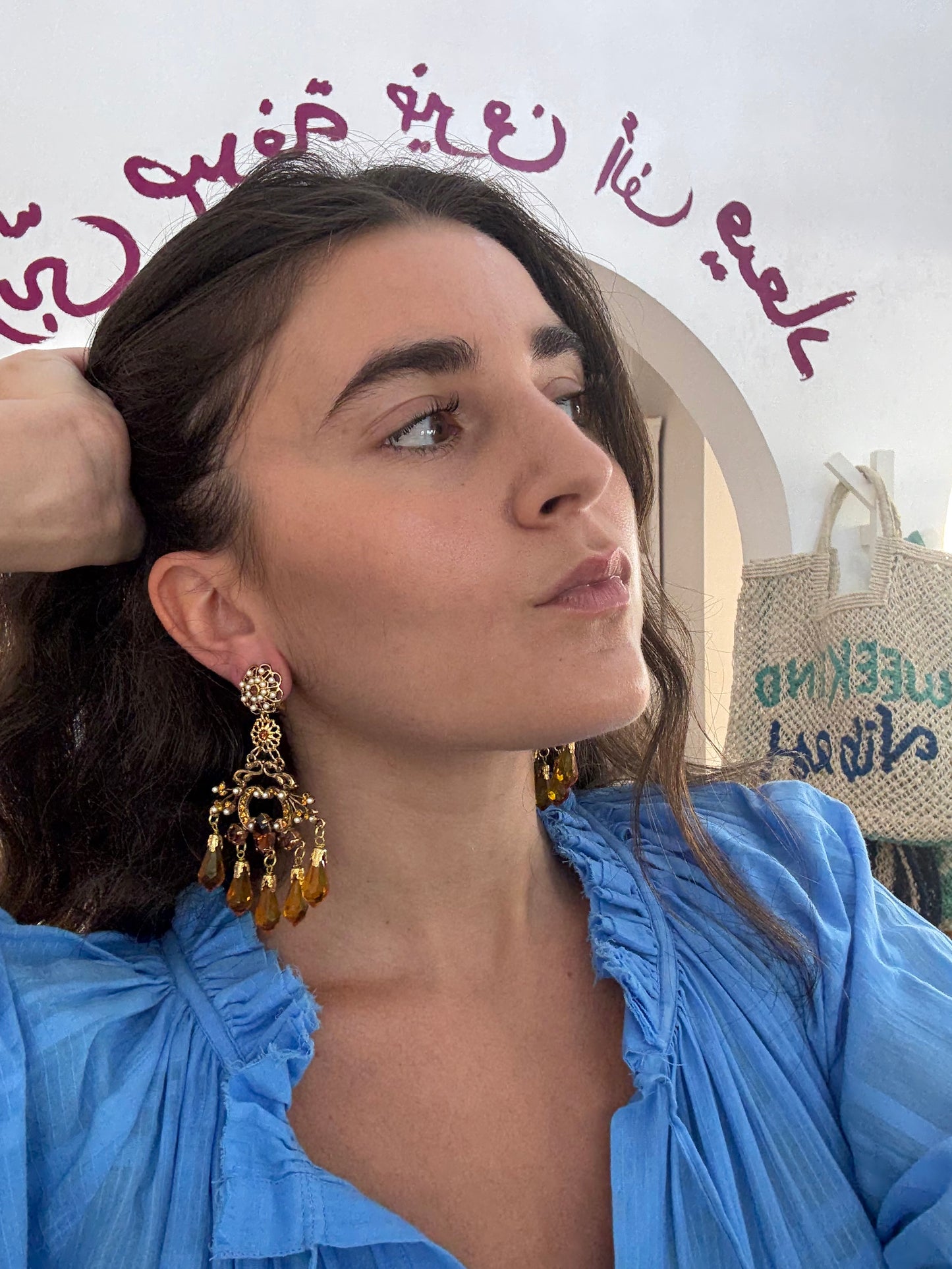 Ornella Chandelier Earrings- Citrine