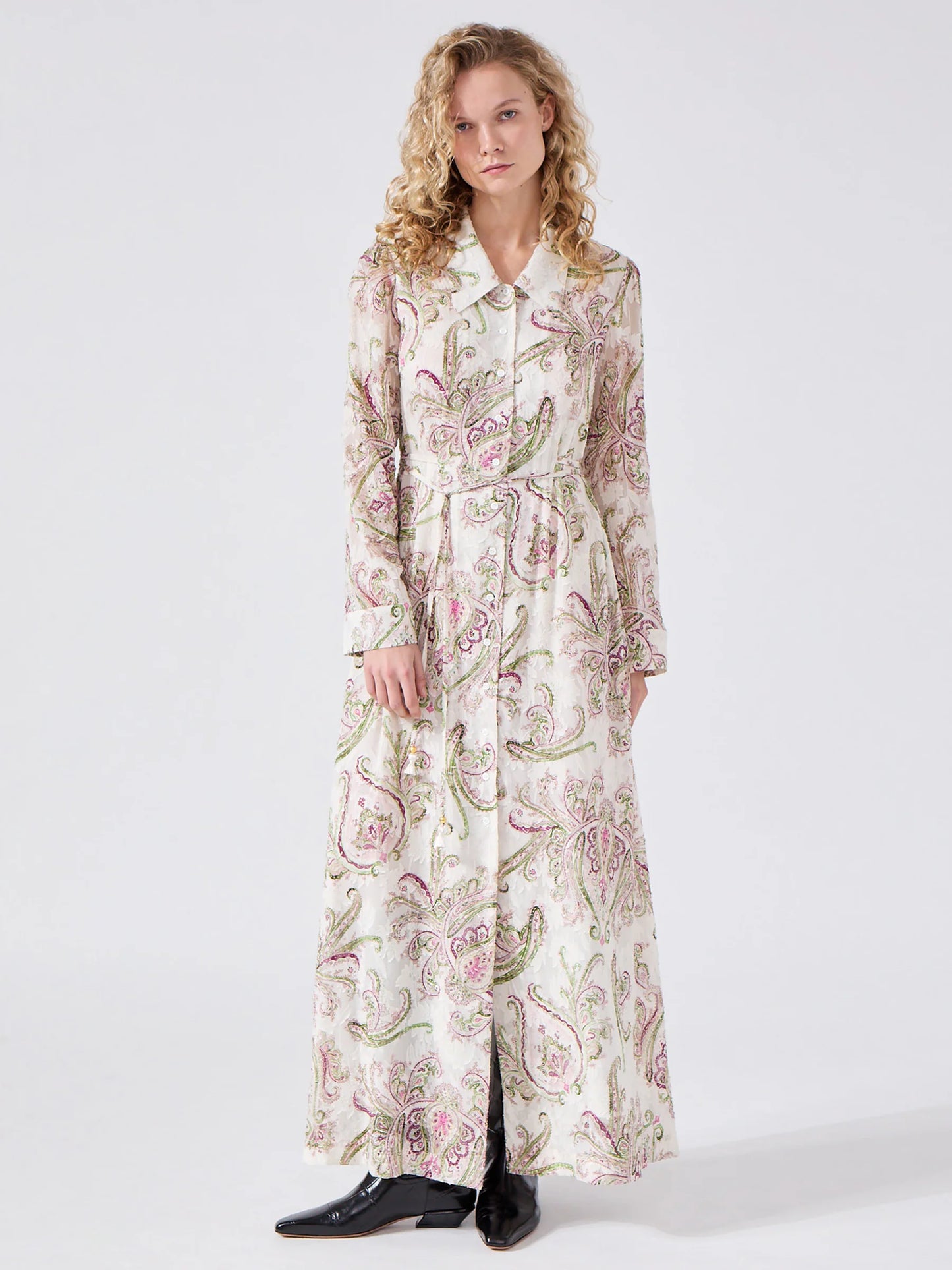 Hayley  Menzies Jimi Silk Jacquard Shirt Dress