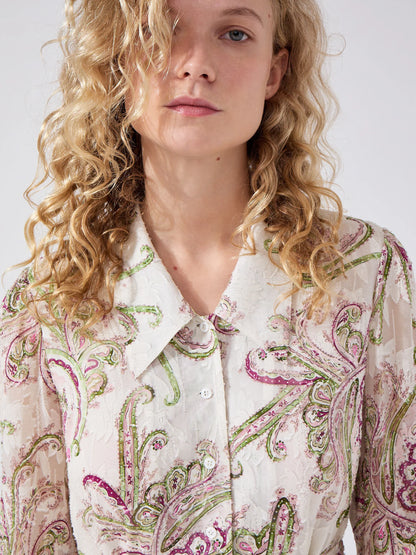 Hayley  Menzies Jimi Silk Jacquard Shirt Dress