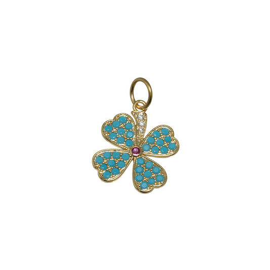 Turquoise Clover Pendant