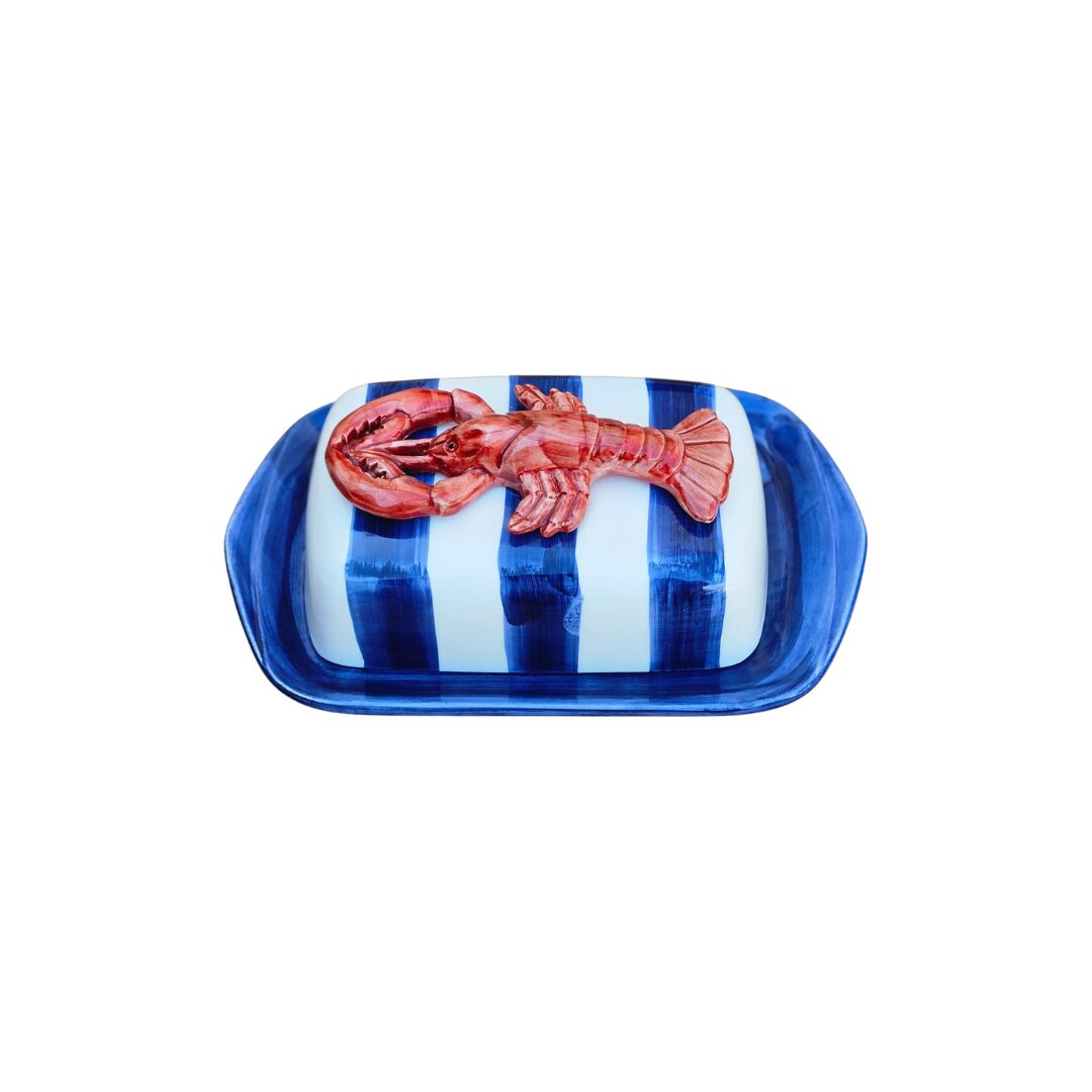 Hand Painted Ceramic Butter Dish