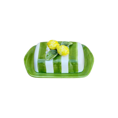 Hand Painted Ceramic Butter Dish