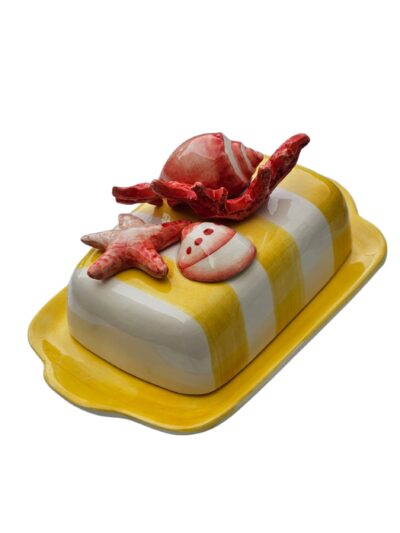 Hand Painted Ceramic Butter Dish