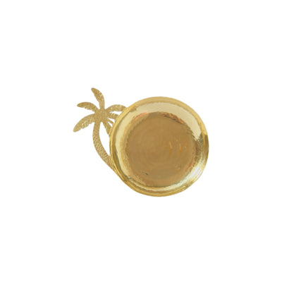 Platter Brass with Palm Tree  - Gold