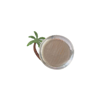 Platter Aluminium with Palm Tree  - Silver