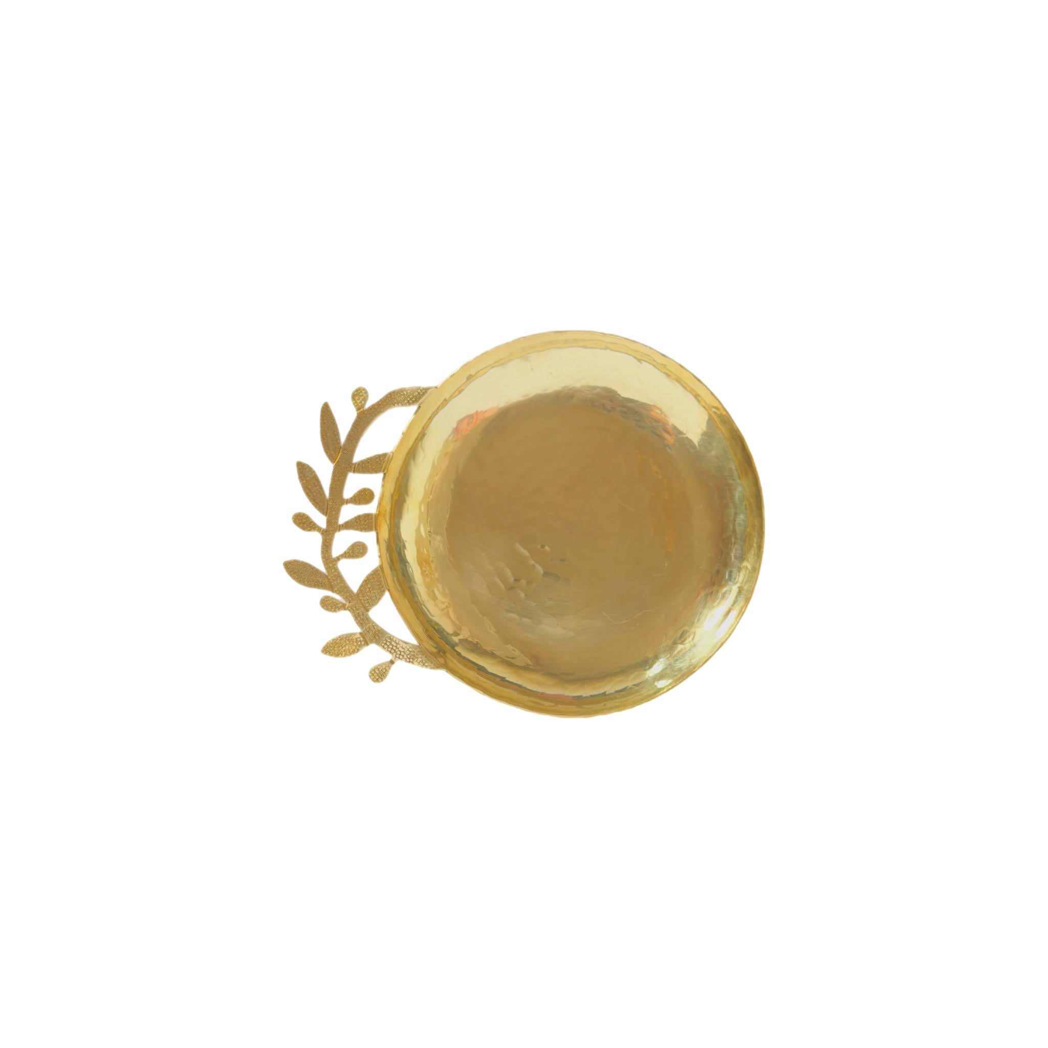 Platter Brass with Olive Branch  - Gold