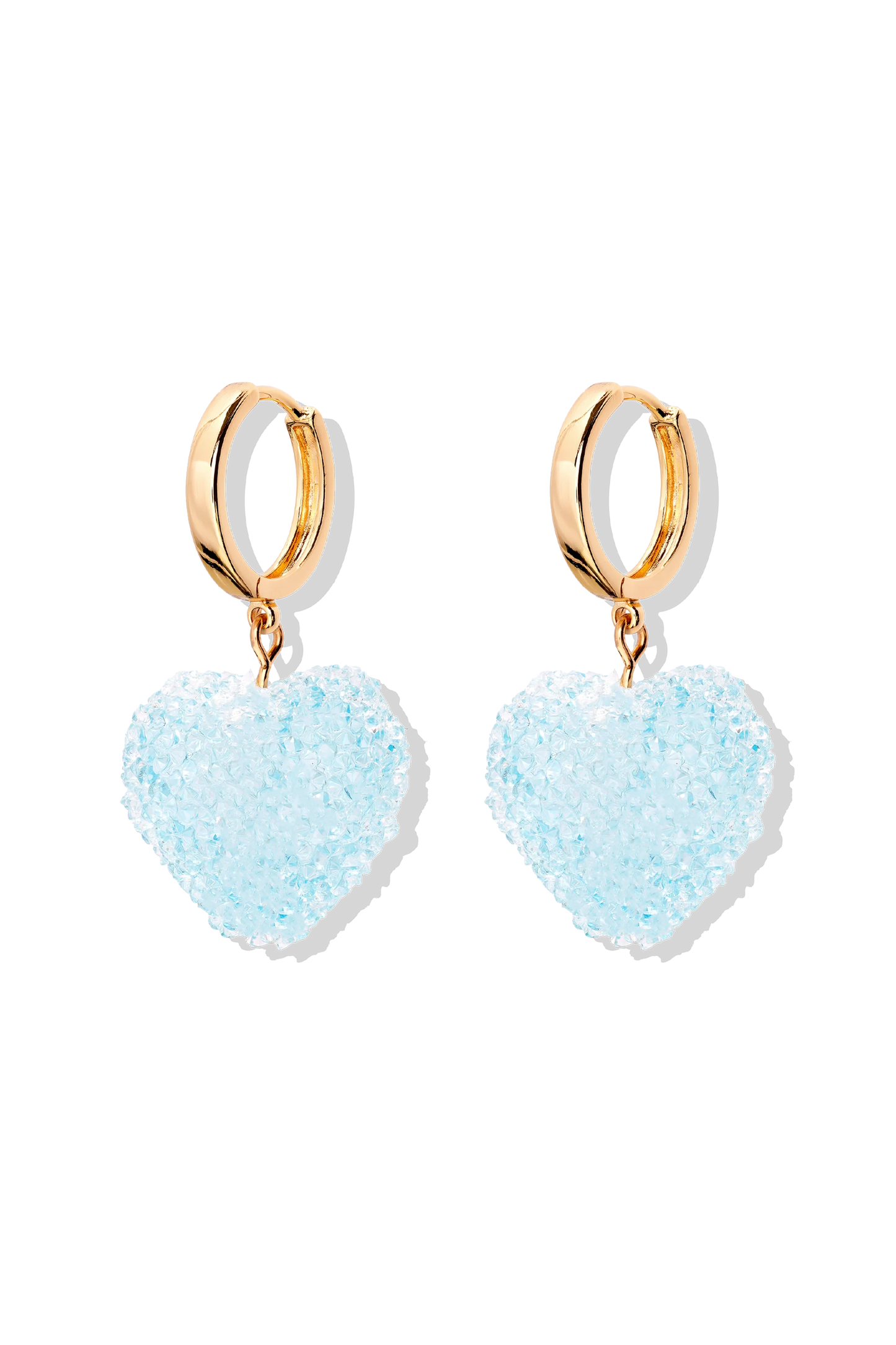 Crystal Haze Jelly Heart Hoops - Baby Blue