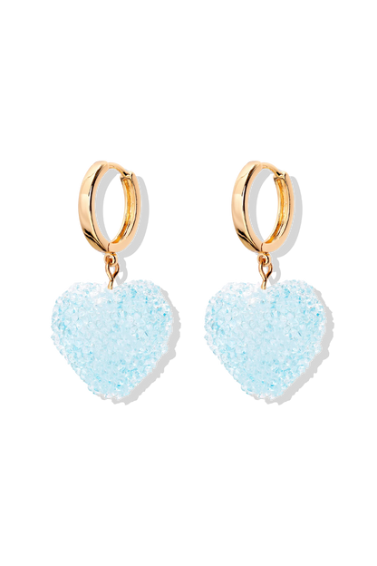 Crystal Haze Jelly Heart Hoops - Baby Blue
