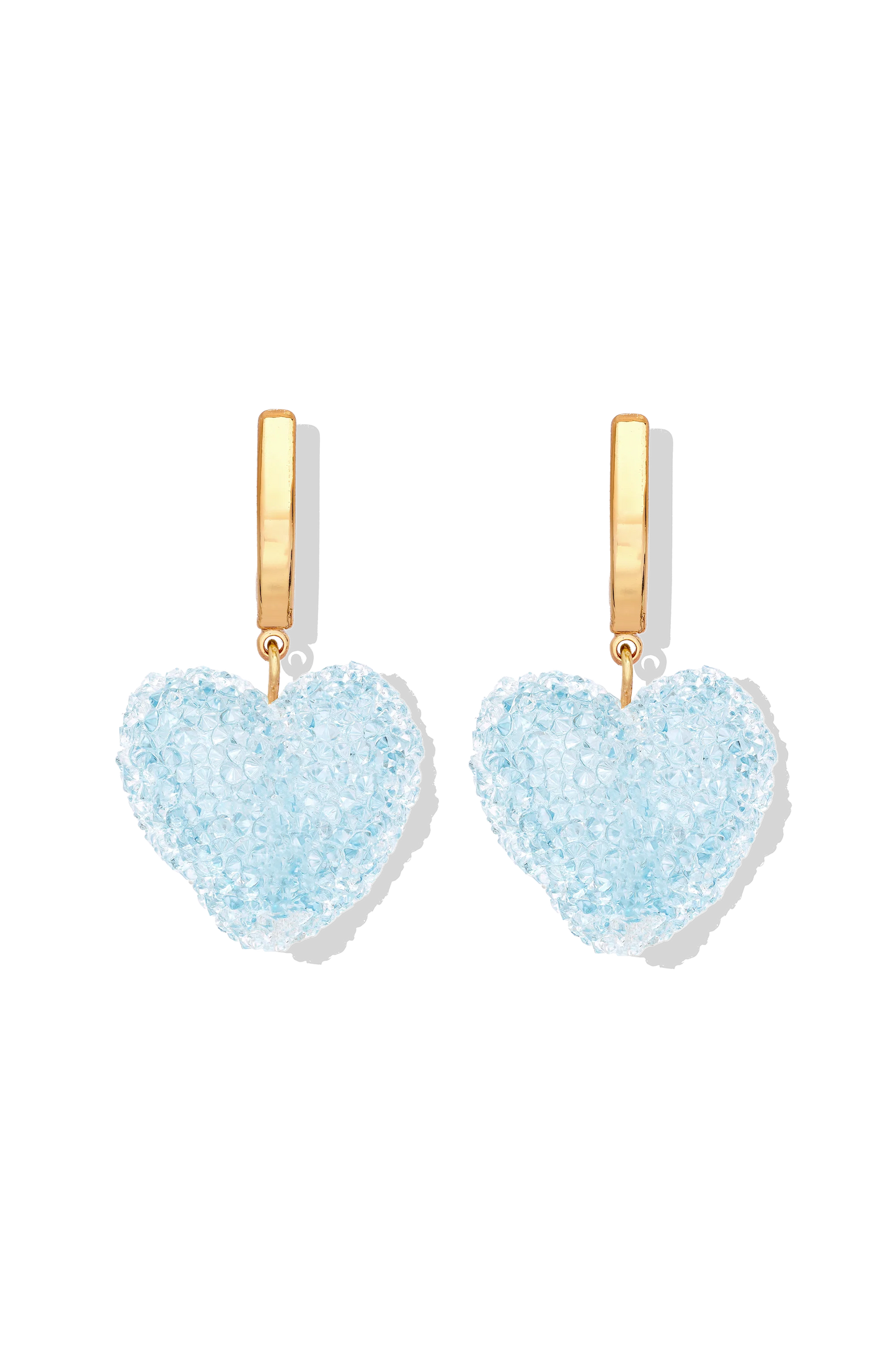 Crystal Haze Jelly Heart Hoops - Baby Blue