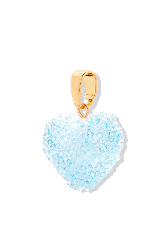 Crystal Haze Jelly Heart Pendant - Baby Blue