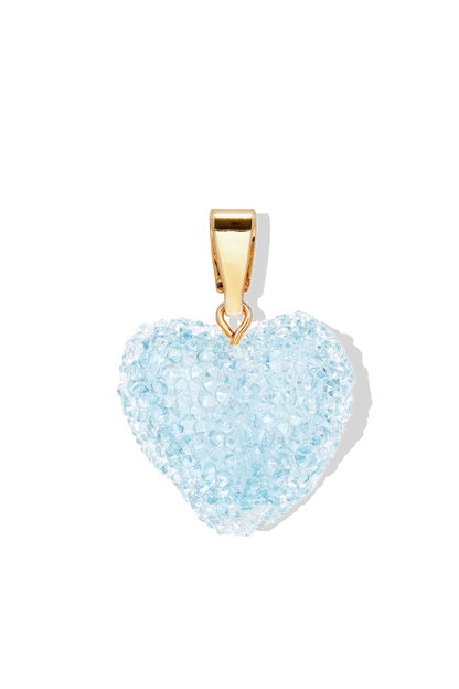Crystal Haze Jelly Heart Pendant - Baby Blue