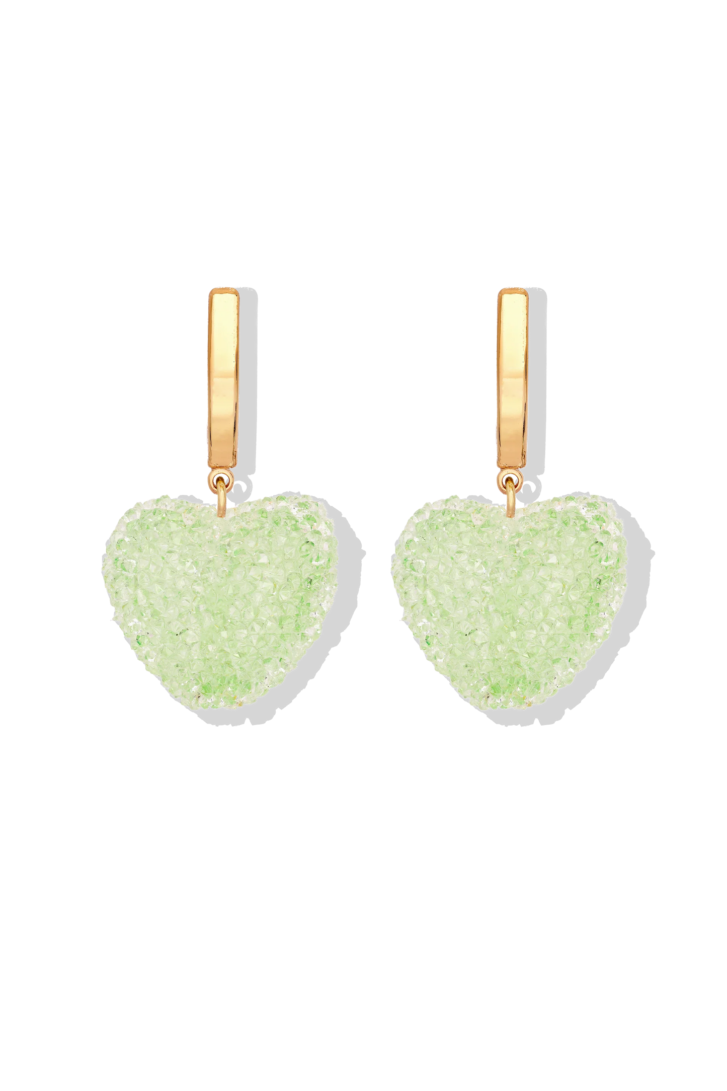 Crystal Haze Jelly Heart Hoops - Pistachio