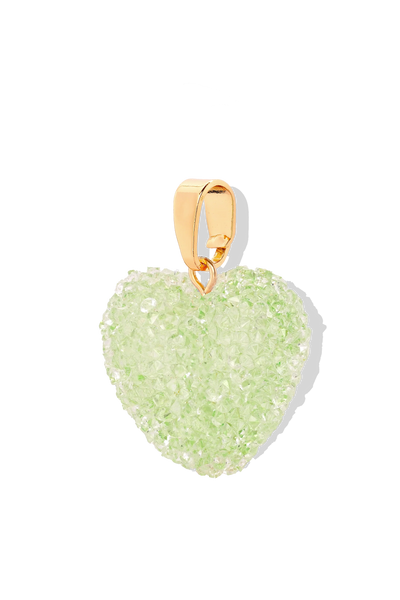 Crystal Haze Jelly Heart Pendant - Pistachio