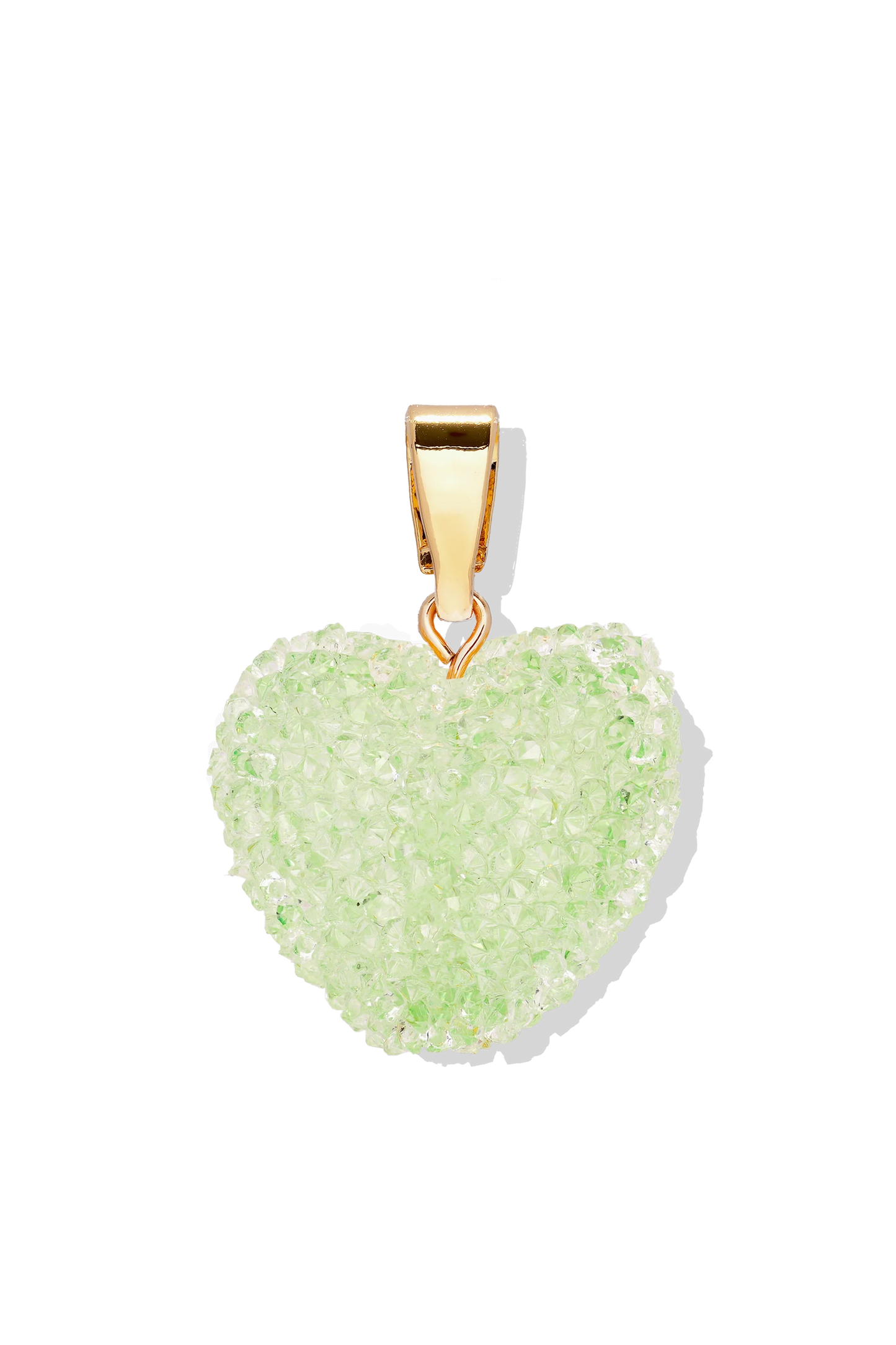 Crystal Haze Jelly Heart Pendant - Pistachio