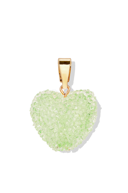 Crystal Haze Jelly Heart Pendant - Pistachio
