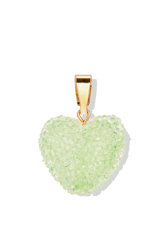 Crystal Haze Jelly Heart Pendant - Pistachio