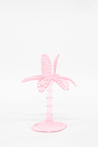 Las Palmas Hand Blown Glass Candle Holder - Pink