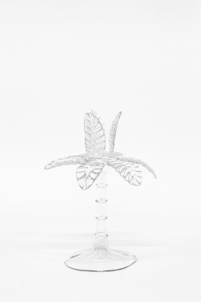 Las Palmas Hand Blown Glass Candle Holder - Clear