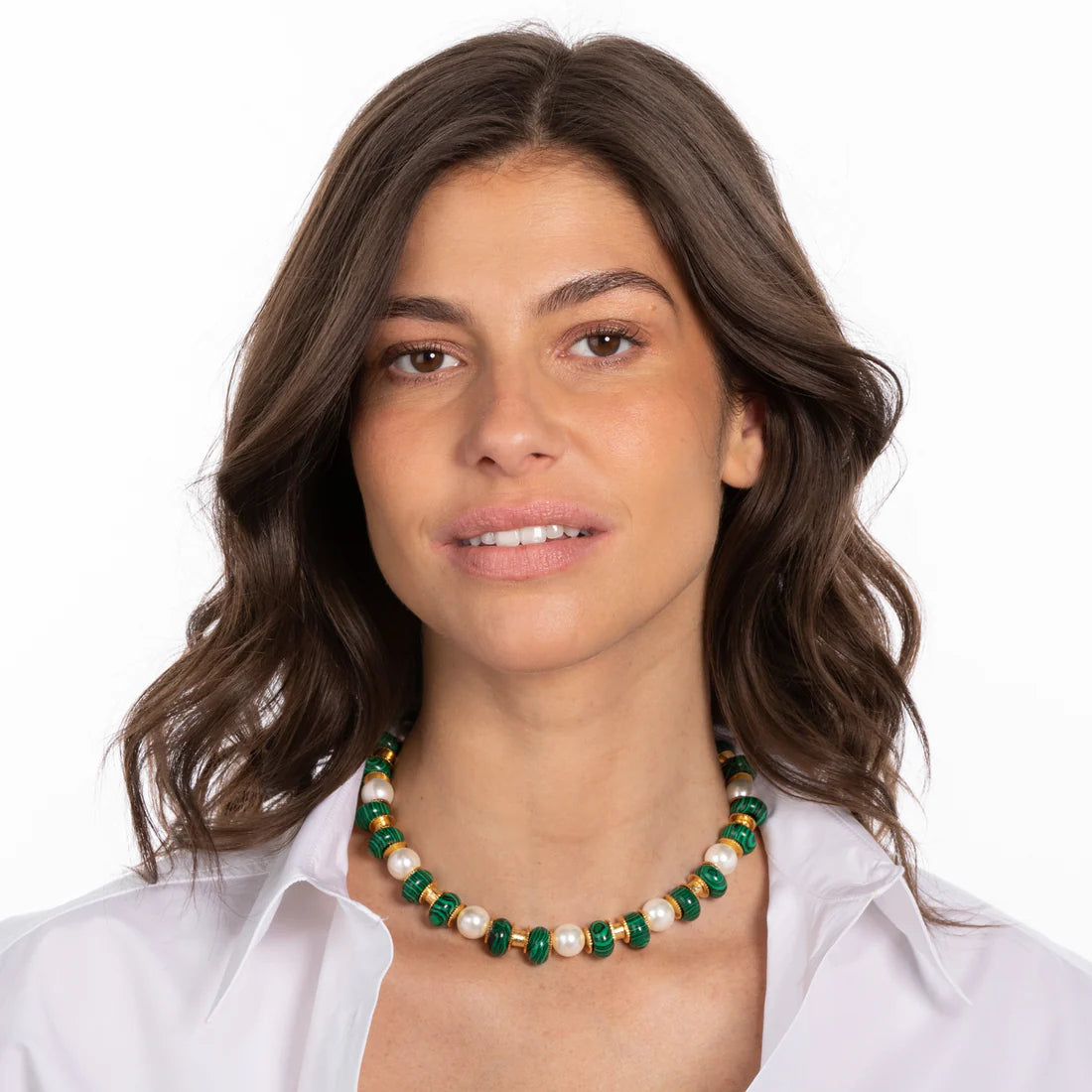 Necklace Teodora - Malachite