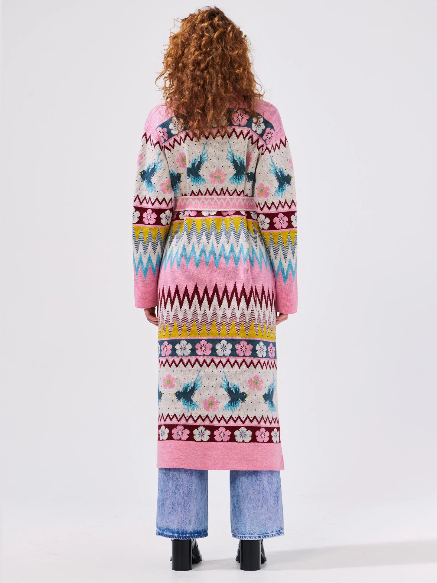 Hayley  Menzies Charming Birds Merino Jacquard Knitted Coat