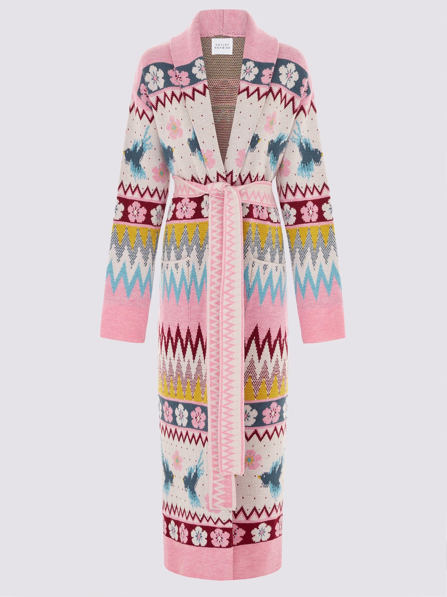 Hayley  Menzies Charming Birds Merino Jacquard Knitted Coat