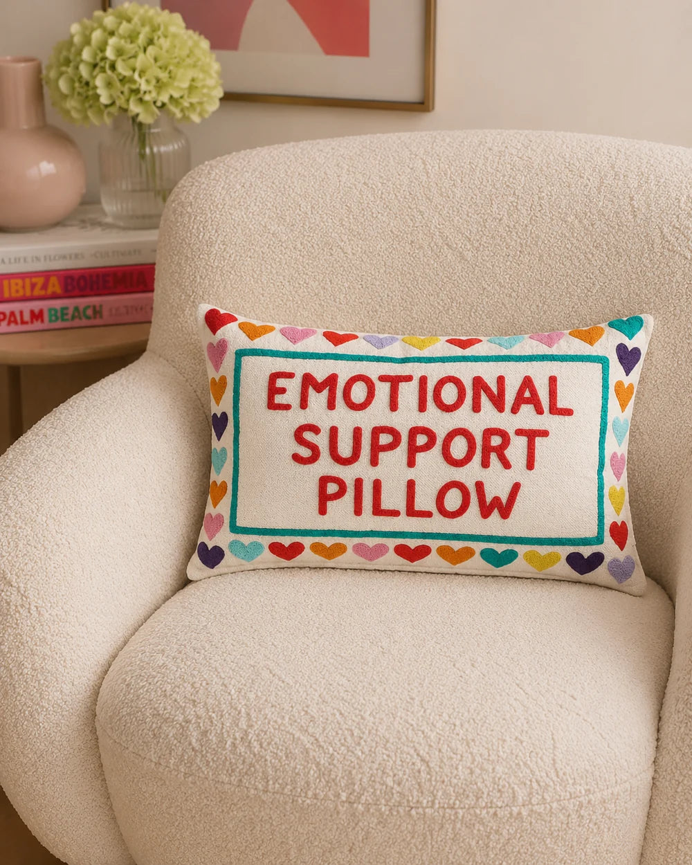 Emotional Support Needlepoint Cushion
