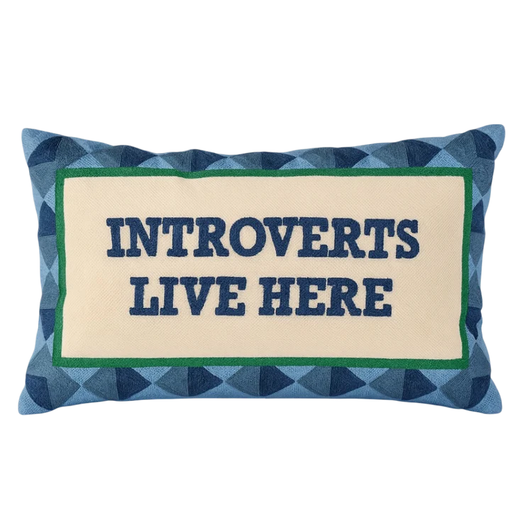 Introverts Live Here Needlepoint Cushion