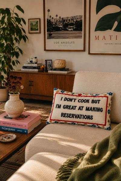 I Don't Cook But I'm Great At Making Reservations Needlepoint Cushion
