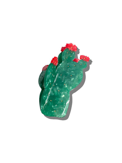 Prickly Pear Cactus Hand Painted Claw Hair Clip