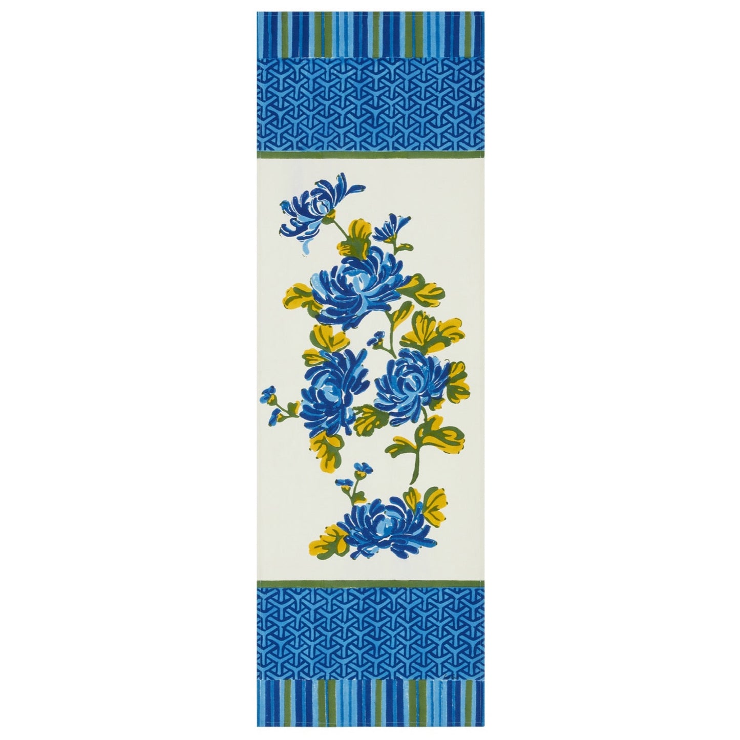 Vienna Blue Cream Cotton Runner