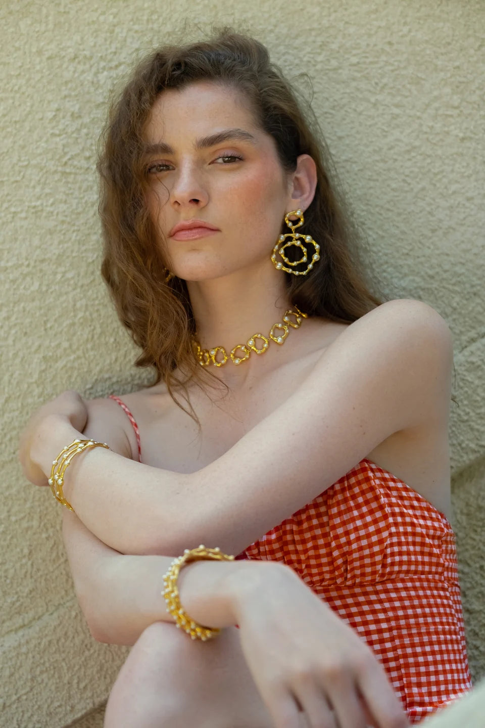 Set of 3 Bangles with Pearls