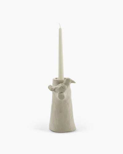 Candle Holder Bird Beige