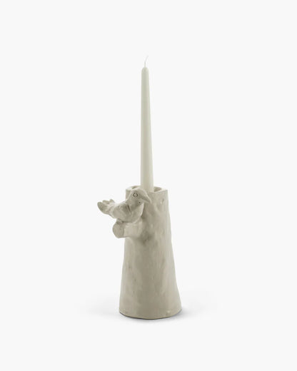 Candle Holder Bird Beige