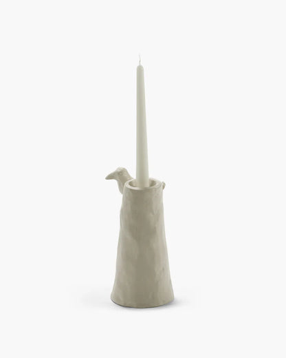 Candle Holder Bird Beige