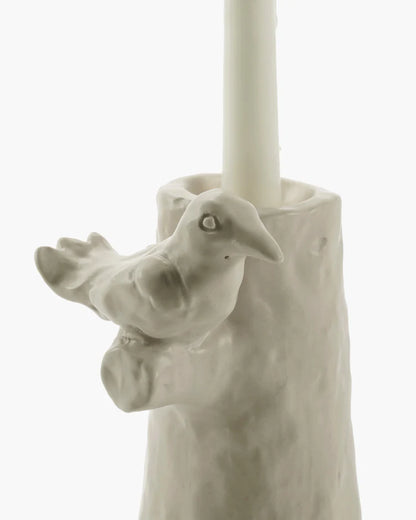Candle Holder Bird Beige