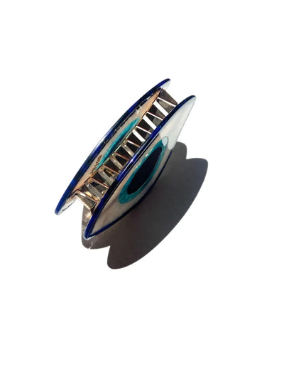 Evil Eye Hand Painted Claw Hair Clip
