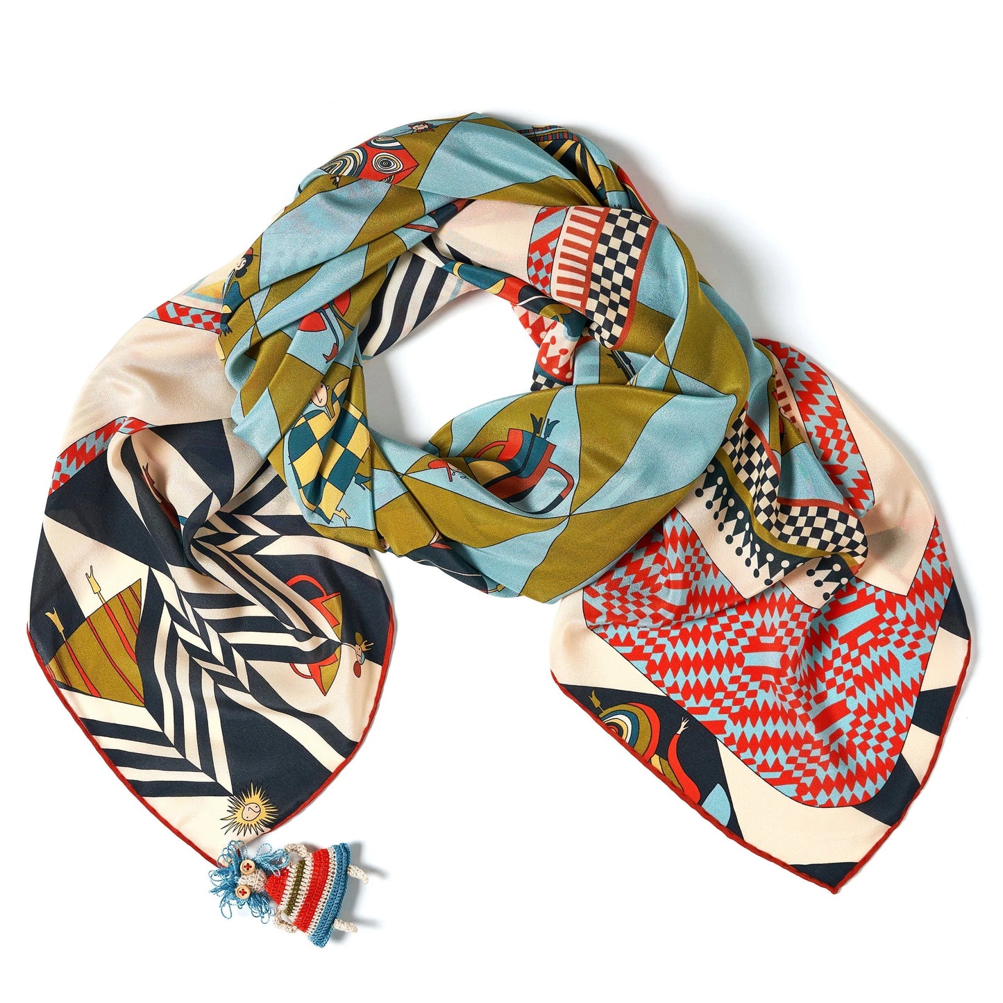 To the Ducks Silk Scarf - 137x137 cm