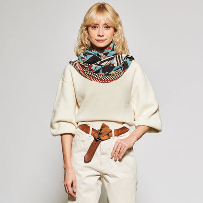 To the Ducks Silk Scarf - 137x137 cm - Blue