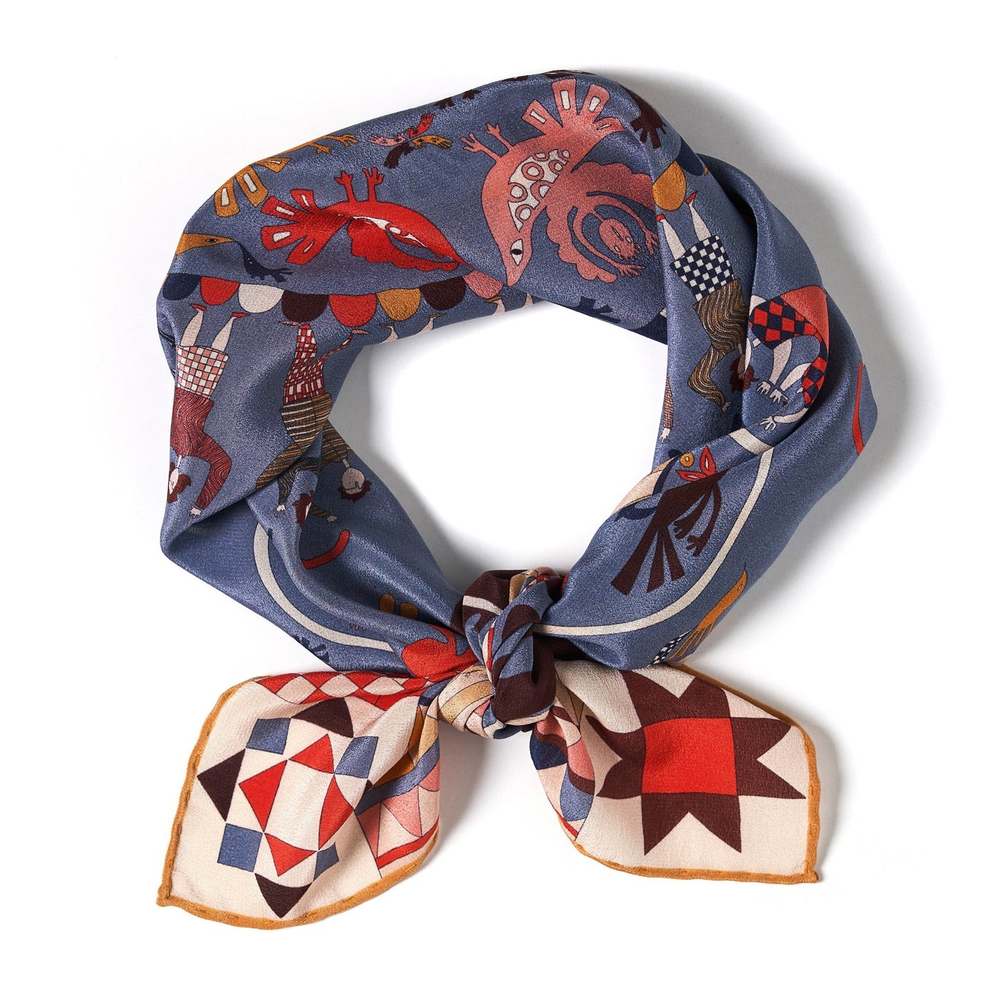 Tree of Hearts Silk Scarf - 64x64 cm