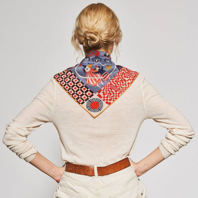 Tree of Hearts Silk Scarf - 64x64 cm
