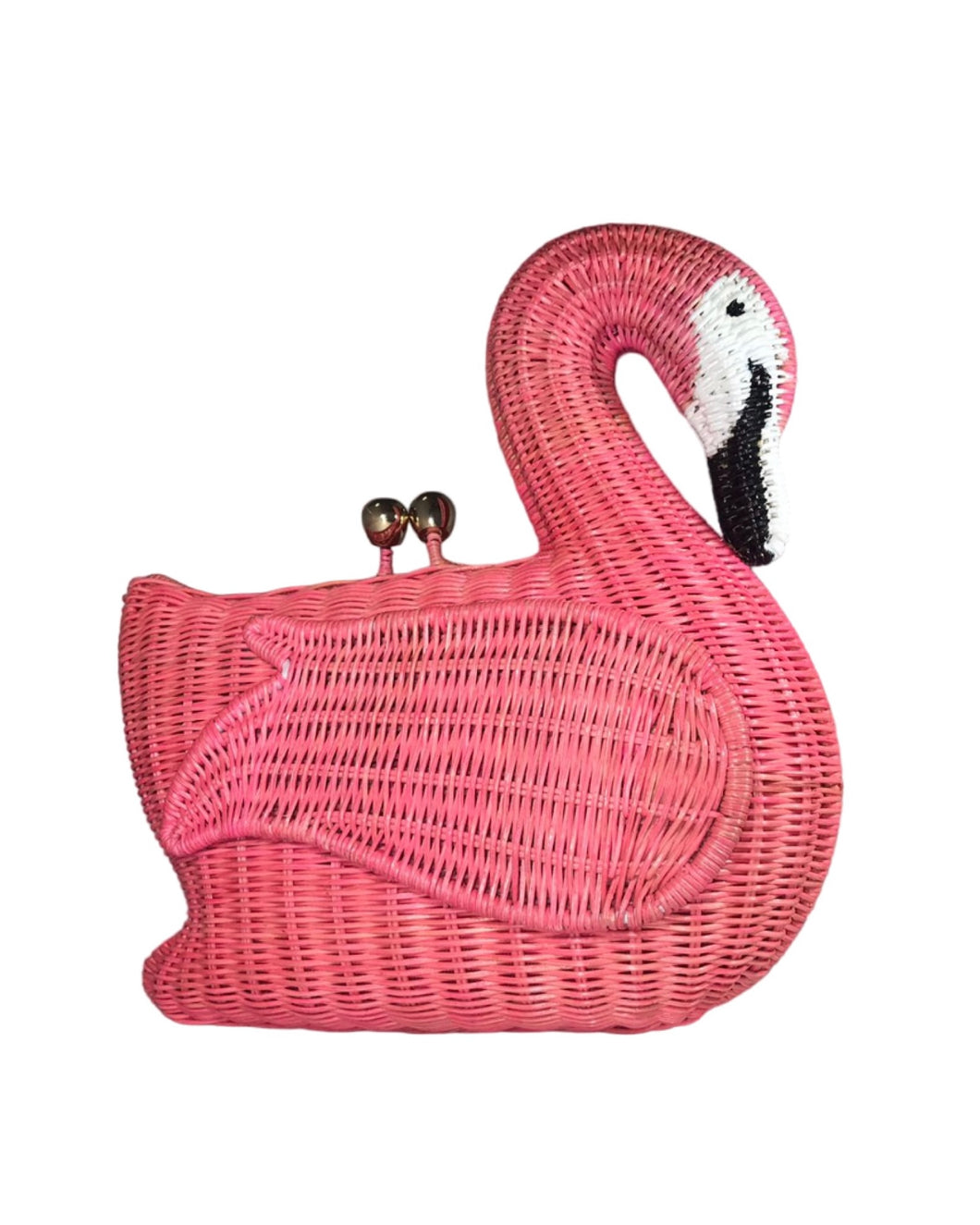 Serpui Joseph Flamingo Wicker Bag