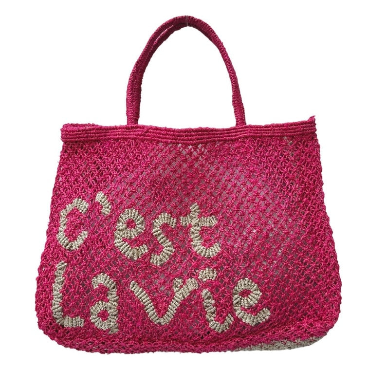 The Jackson Jute Tote Bag Small - C'est La Vie