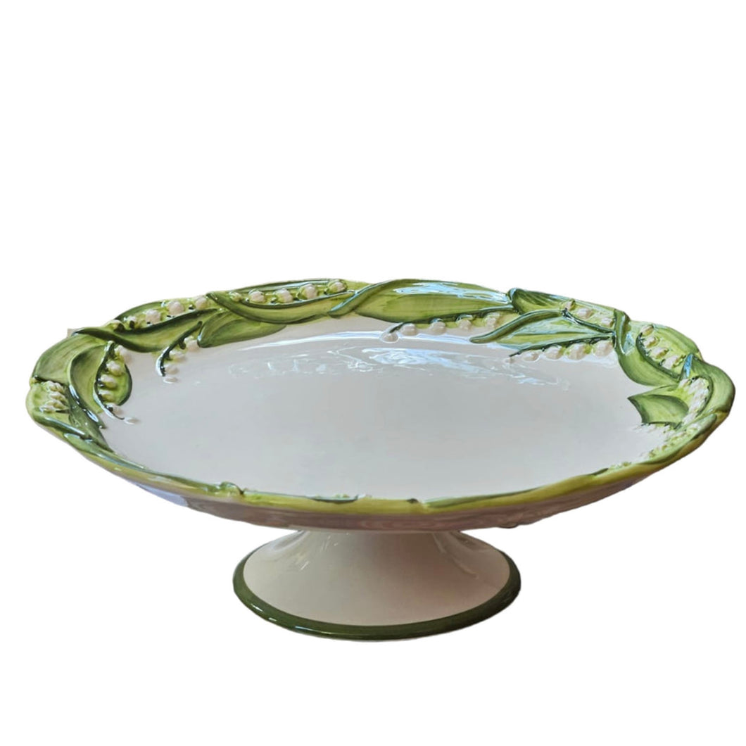 Les Ottomans Lily of the Valley Porcelain Cake Stand
