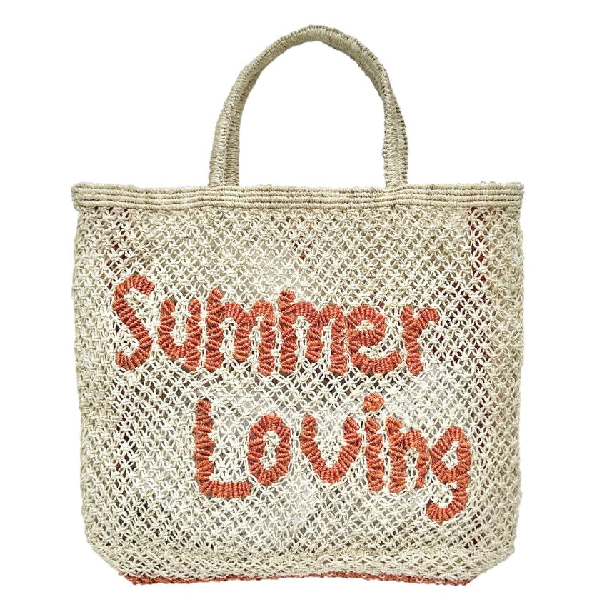 The Jackson Jute Tote Bag Large - Summer Loving