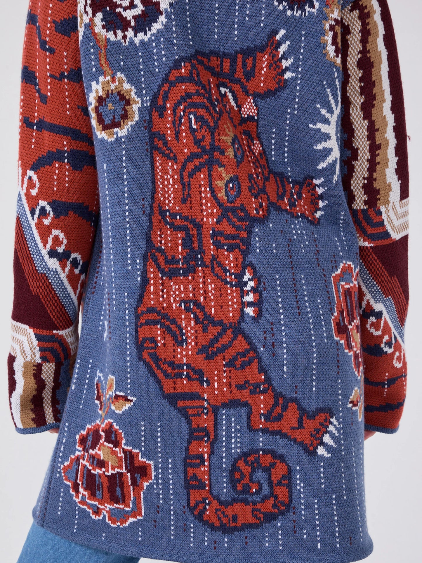 Hayley  Menzies Tibetan Tiger Merino Jacquard Short Cardigan