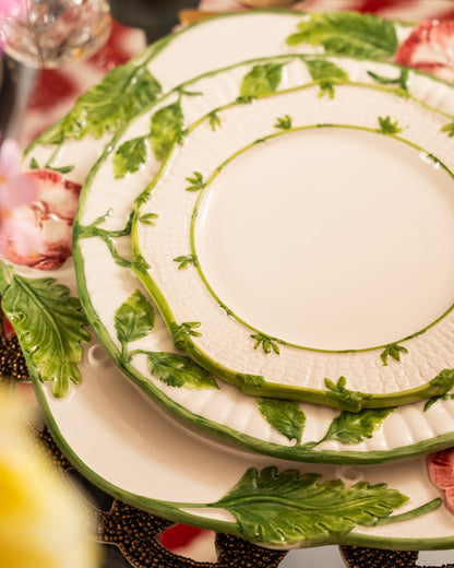 Les Ottomans Greenery Hand Painted Porcelain Salad Plate