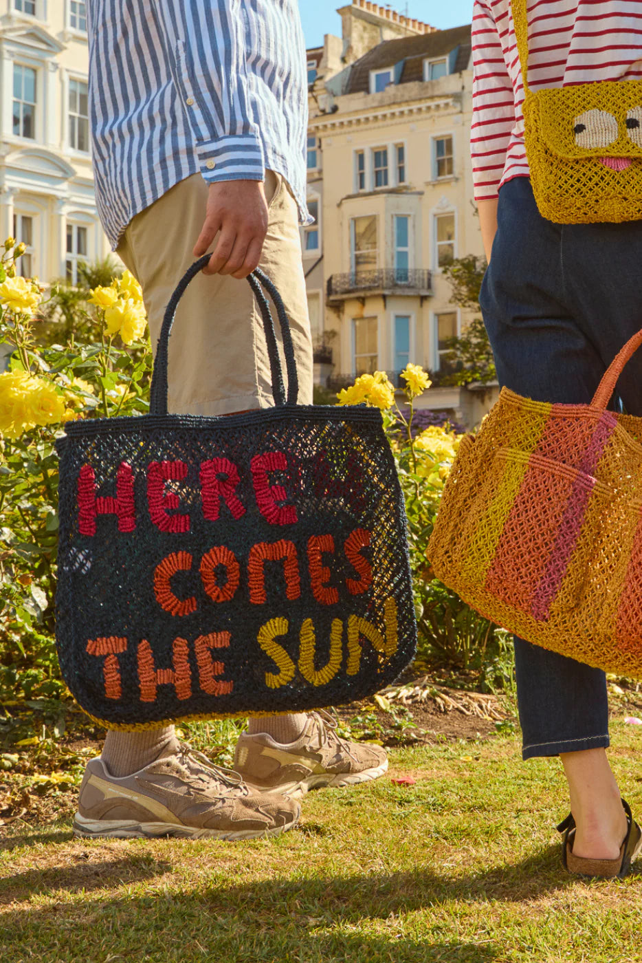 The Jackson Jute Tote Bag Large - Here Comes the Sun