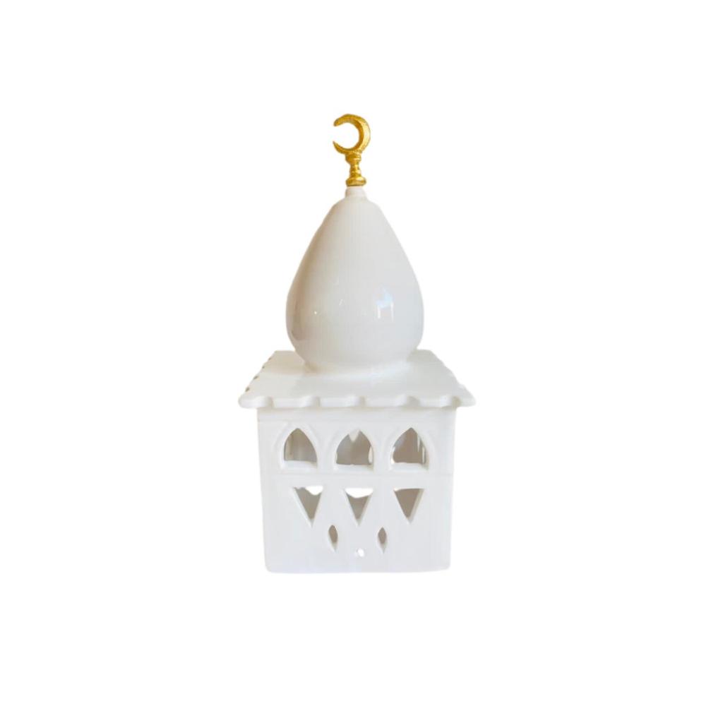 Mosque Candle Holder - White